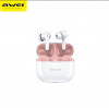 Awei T1Pro (white-pink) écouteurs sans fil Bluetooth 5.3 Hifi stéréo, microphone IPX6 casque étanche