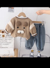 Ensemble luxe bébé garçon, cardigan dessin animé, combinaison, t-shirt, pantalon