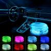 Bande lumineuse Fiber optique Led fluo RGB USB pour intérieur de voiture