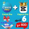 Canva Pro & Capcut Pro 6 mois 600 DA