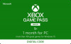 CODE 1 MOIS XBOX GAME PASS PC