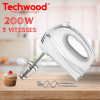 Techwood Batteur À Main 200W 5 Vitesses+ turbo TMM-8001