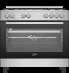 BEKO CUISINIERE 5 FEUX 90 CM INOX AVEC FOUR VENTILE SYSTEME CATALYSE