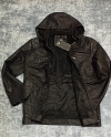 blouson en simili cuir souple avec capuche détachable 