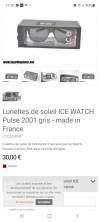 Lunettes de soleil ICE WATCH Pulse 2001 gris - made in France