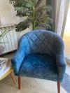 Fauteuil confortable et design - bleu velour