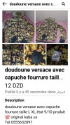 Veste doudoune versace avec capuche fourrure 