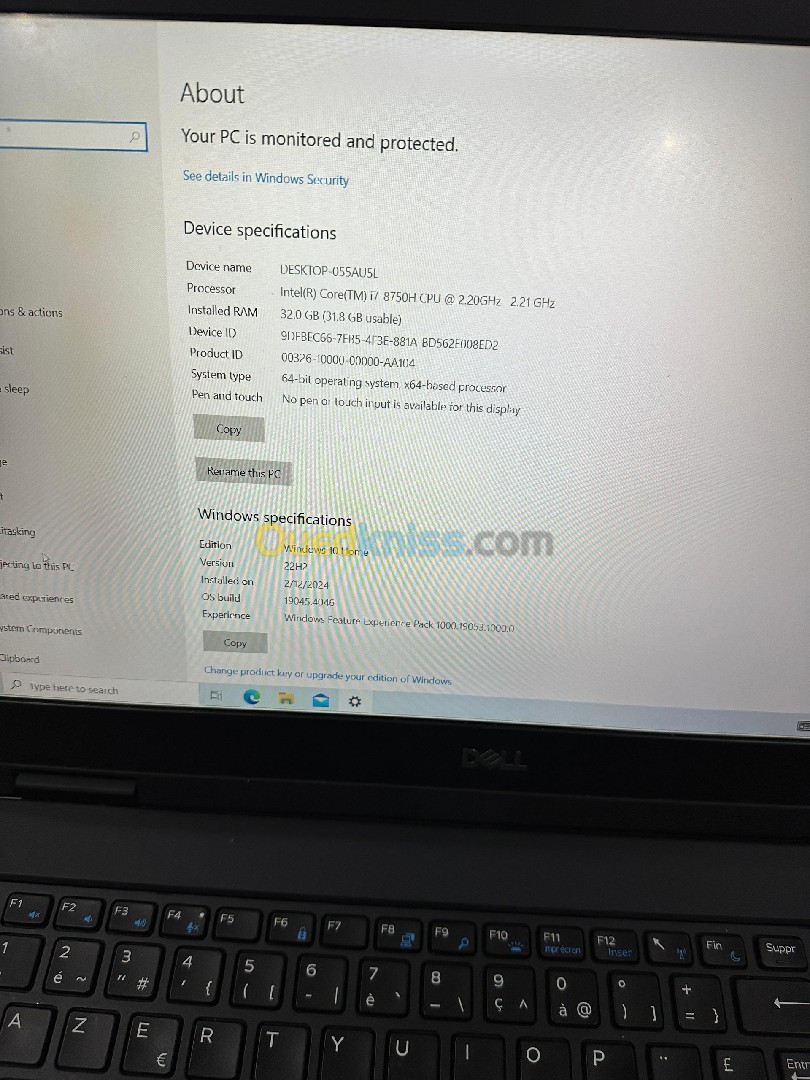 DELL PRECISION 7530 i7 8750H CPU RAM 32