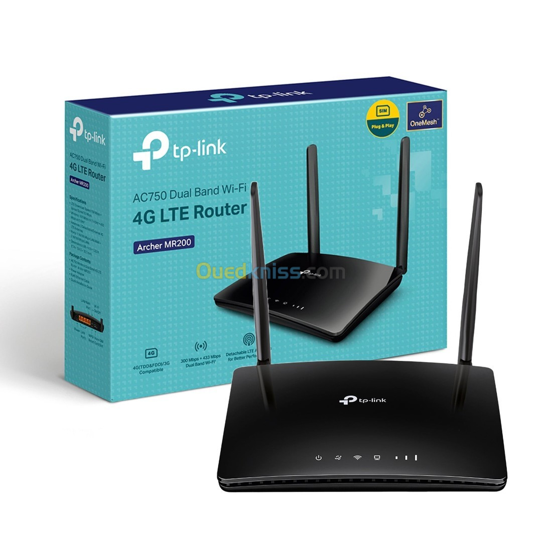 TP-Link Archer MR200 - Routeur 4G LTE double bande sans fil AC750