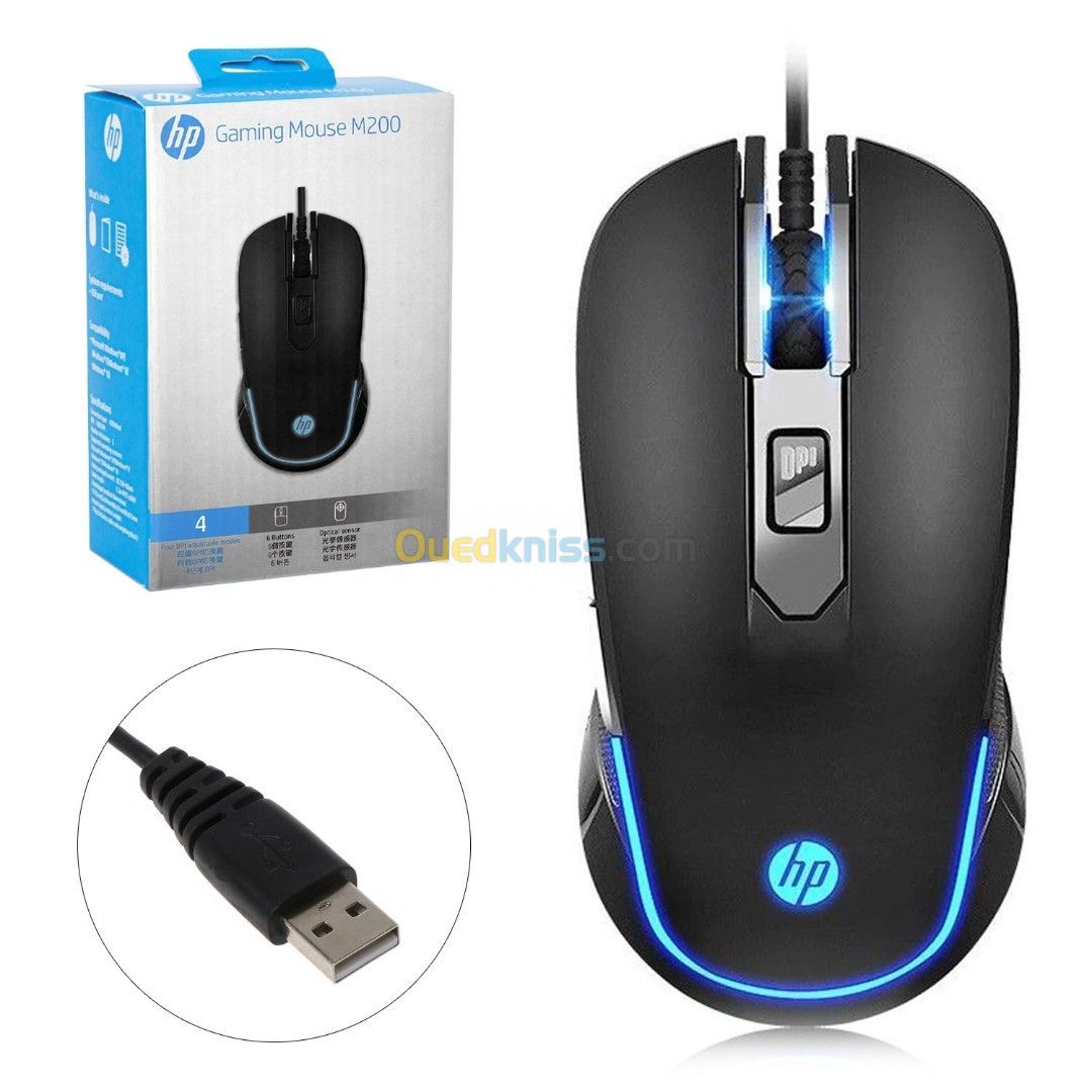 SOURIS HP USB RGB 1600DPI M200