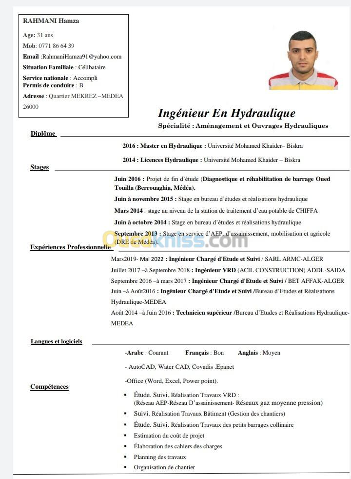 Ingénieur en hydraulique 