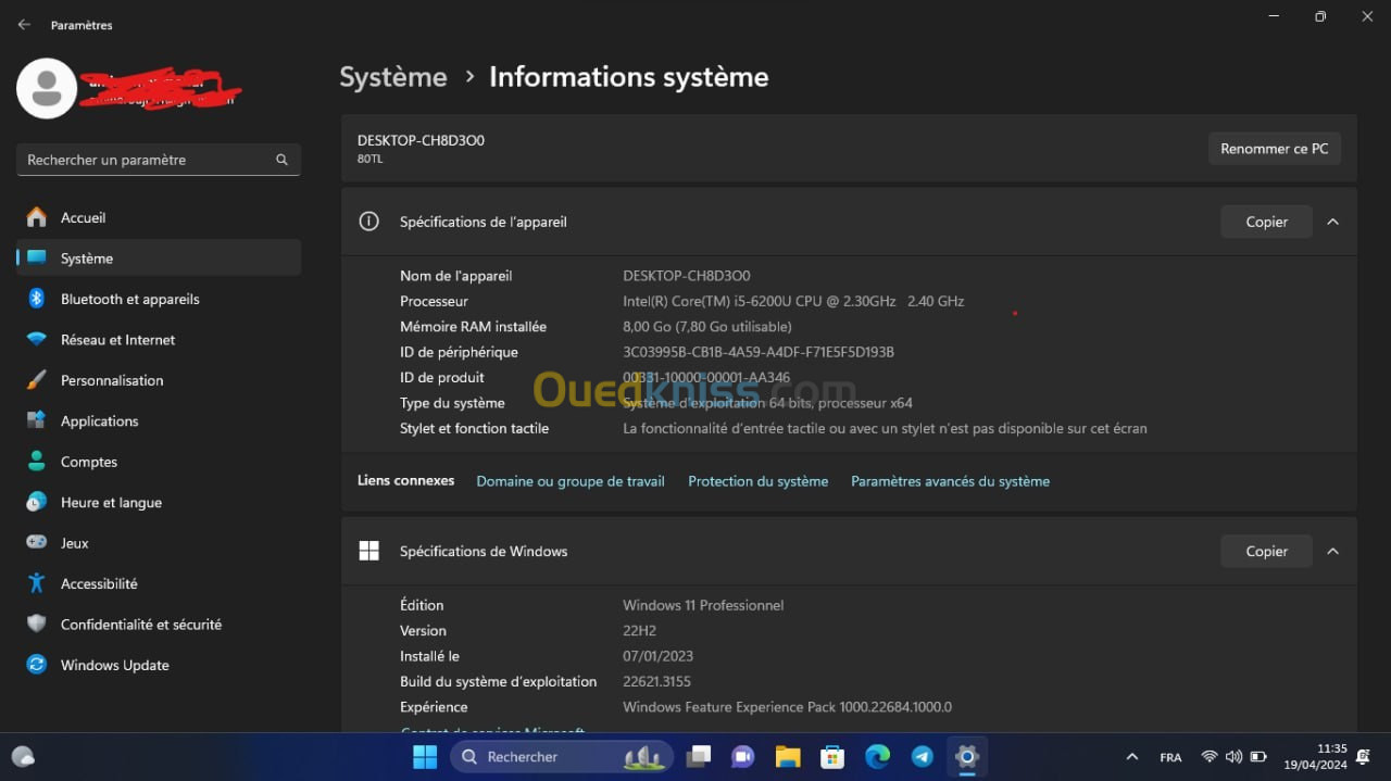 lenovo v110 16.5" i5 6ème  génération