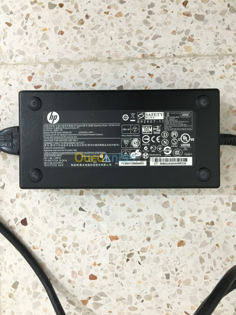 HP - Chargeur adaptateur secteur 19.5V, 10.3A, 200W, 608431-001 adapté pour HP