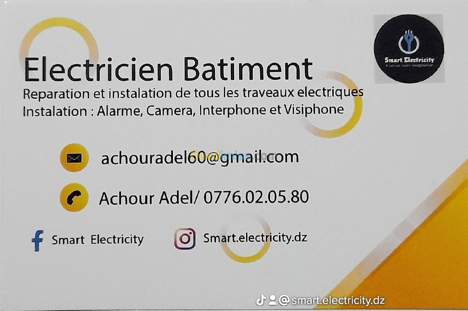 Électricien bâtiment et système de sécurité  