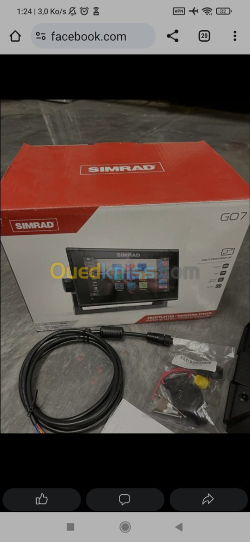 sondeur gps Simrad go7 xsr avec sonde 600w chirp