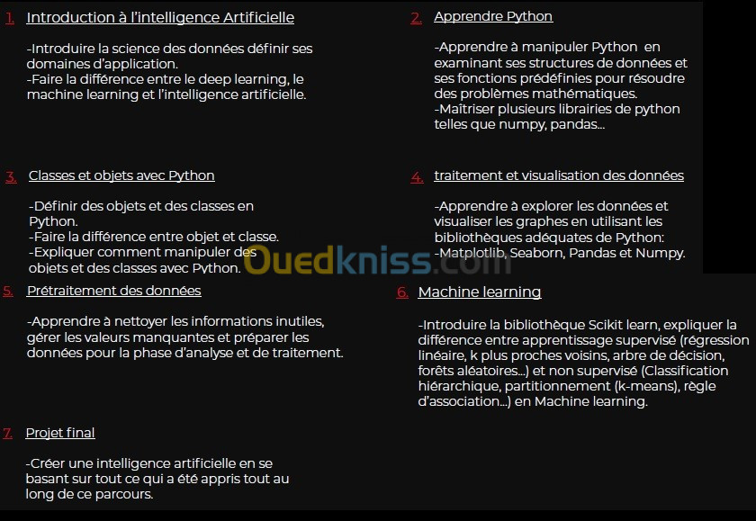 Formation en Intelligence Artificielle (IA) (الذكاء الاصطناعي)+ Machine learning + Algorithmiques 