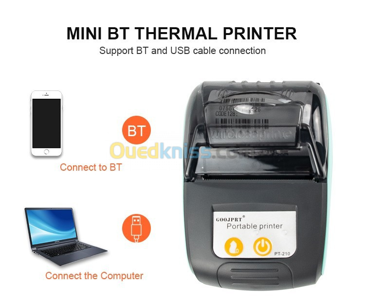 Mini imprimante thermique Bluetooth 