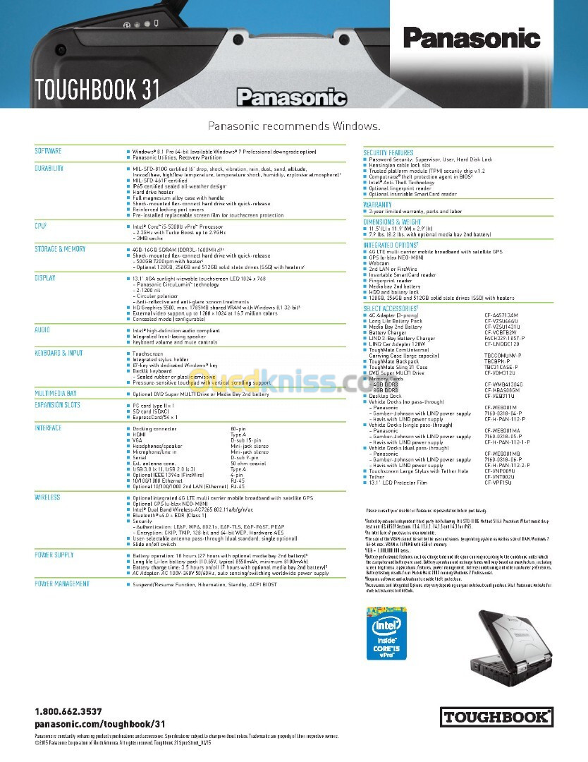 Panasonic Toughbook CF-31 (Rugged Notebook PC)