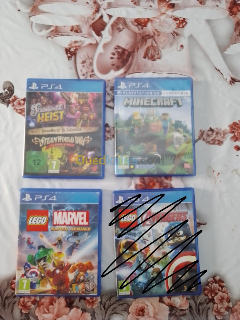 Jeux PS4 (Lego Marvel Super Heroes - Minecraft - Stefan World collection 