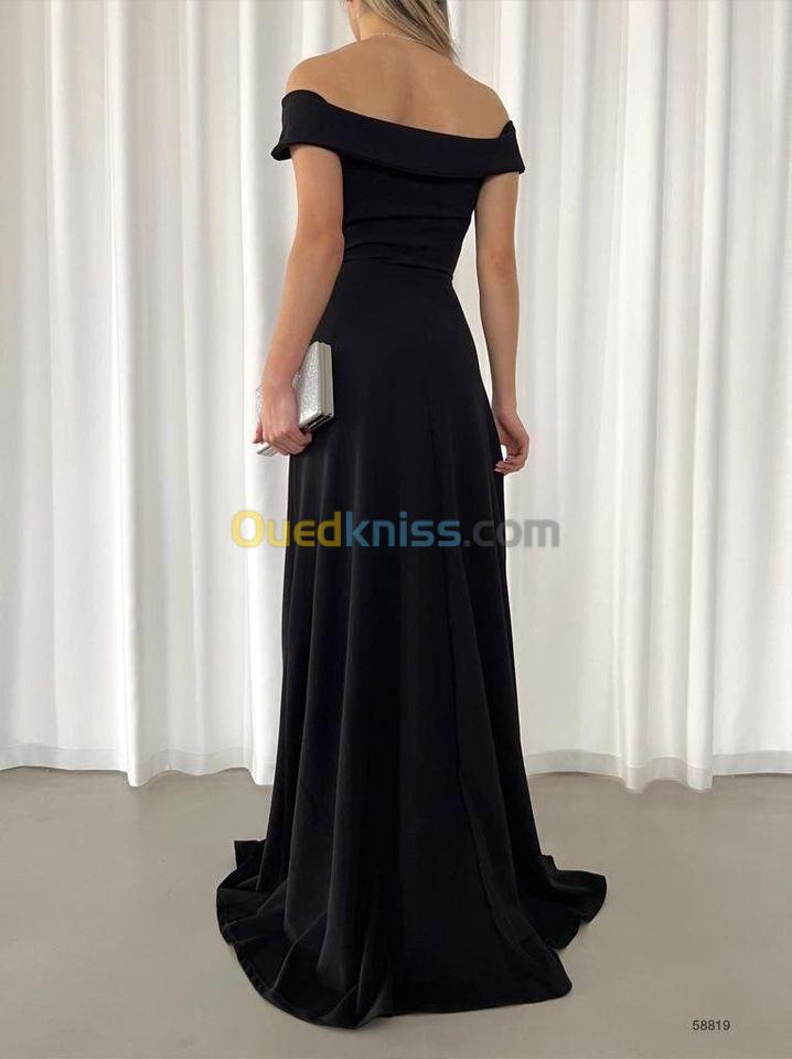 Robe Longue Noire - Vert Bouteille