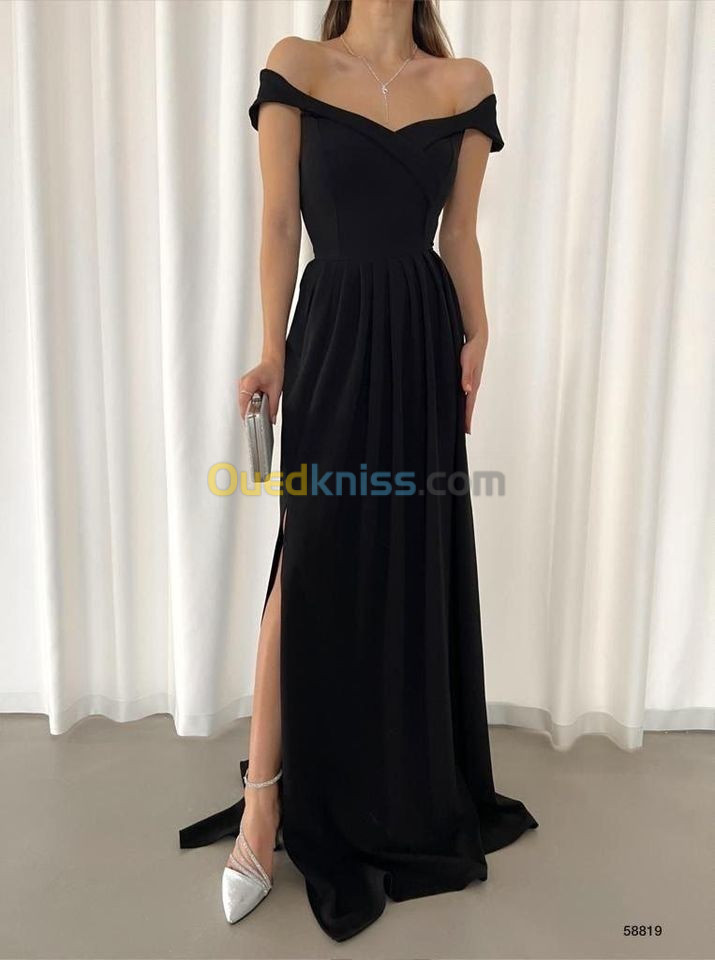 Robe Longue Noire - Vert Bouteille