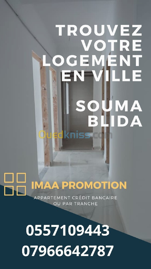 Vente Appartement F3 Blida Soumaa