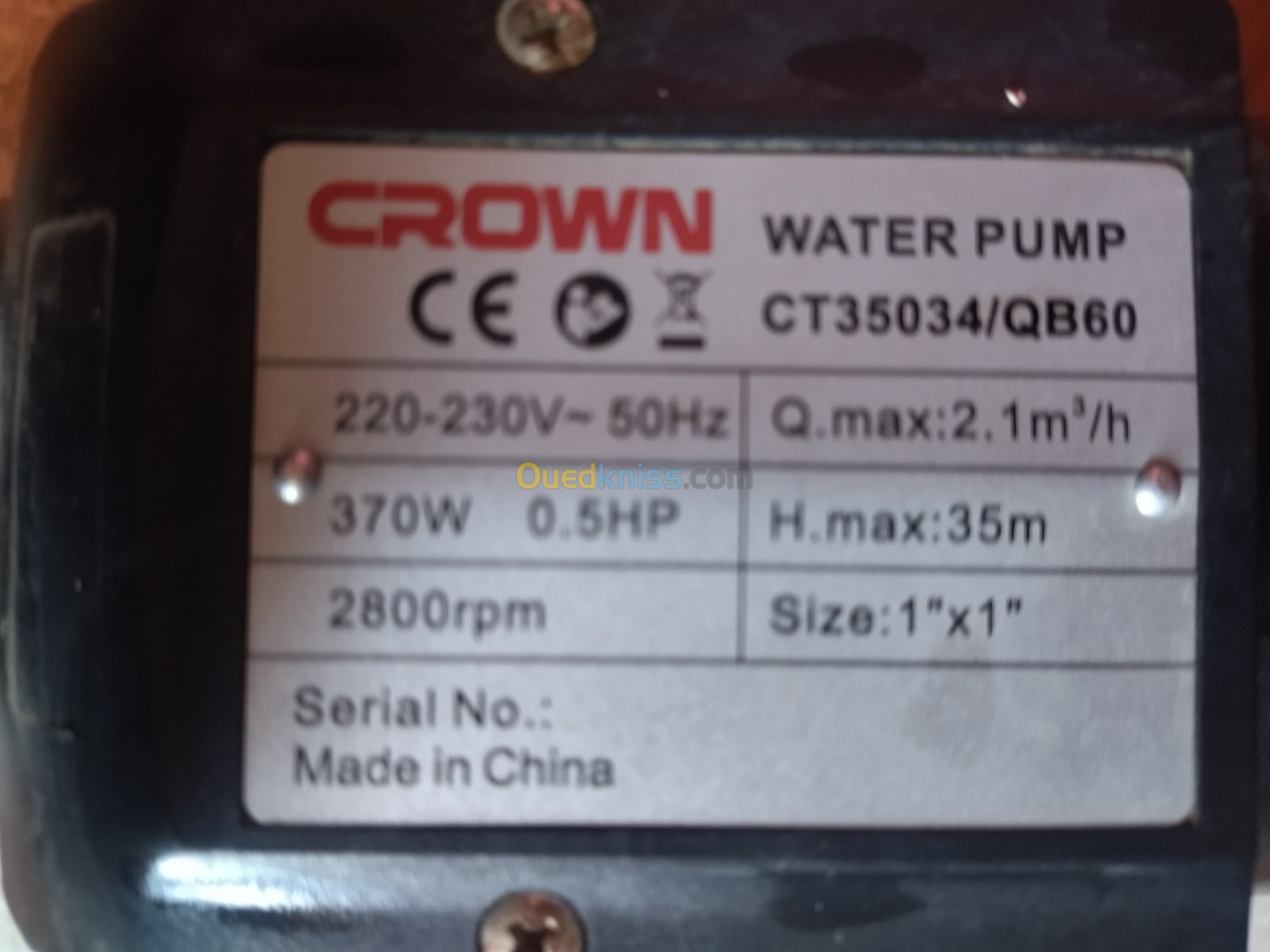 Pompe A Eau Avec Le Cerveau CROWN CT35034