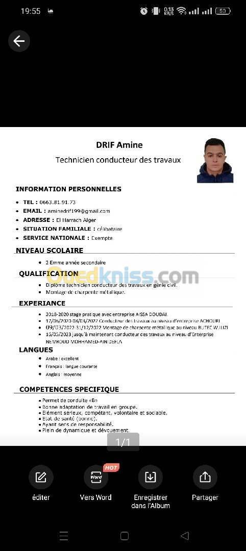 Conducteur de travaux génie civil 