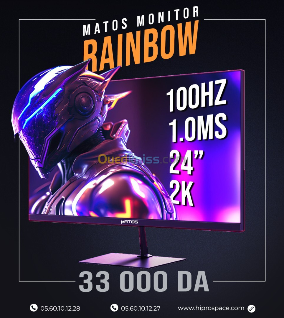 ECRAN GAMINIG MATOS 24" RAINBOW MSG24K 100HZ 2K 1MS IPS