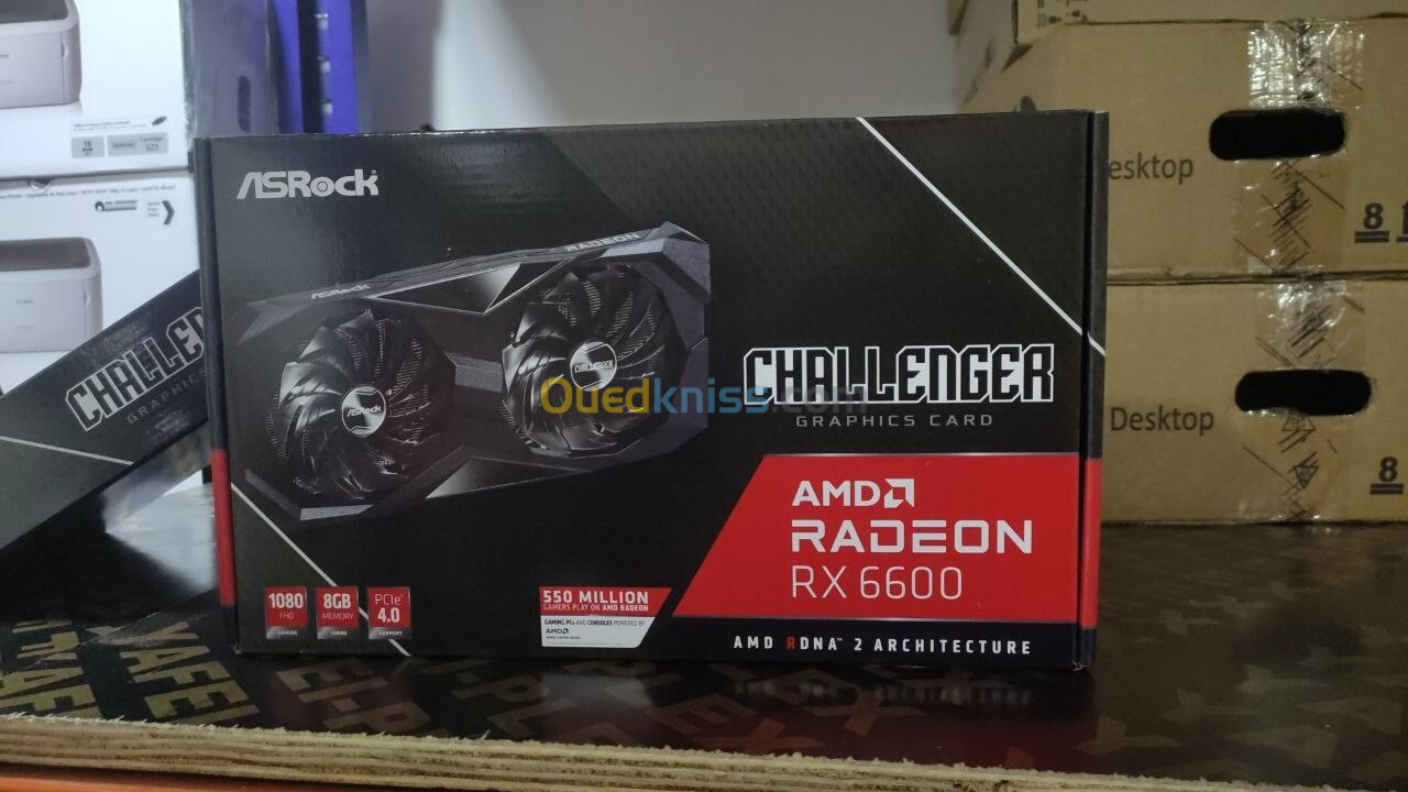 Carte Graphique ASROCK RADEON RX6600 CHALLENGER 8G NOIR 3DP 1HDMI