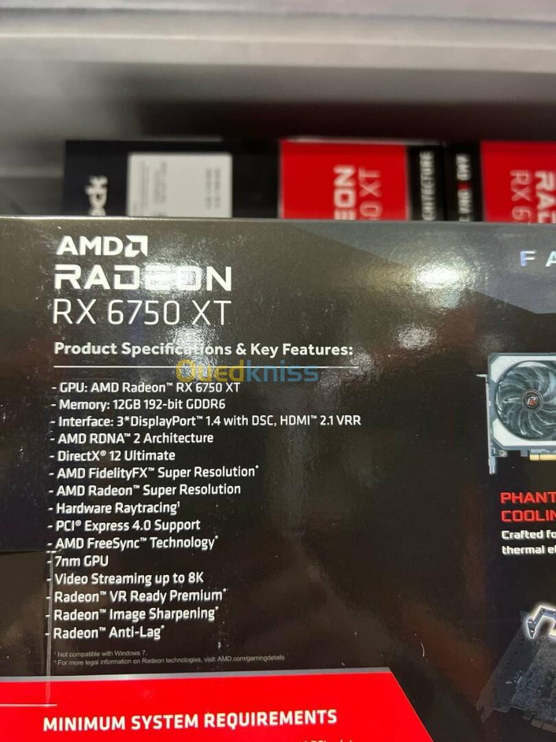 Carte Graphique ASROCK RADEON RX6750 XT PHANTOM GAMING D 12GB OC edition