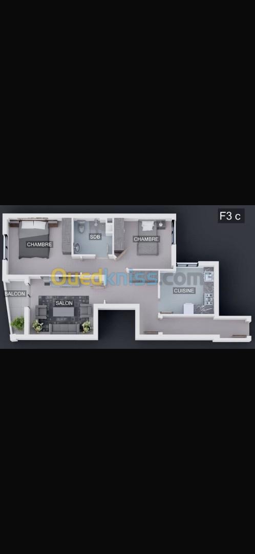 Vente Appartement F3 Oran Ain el turck