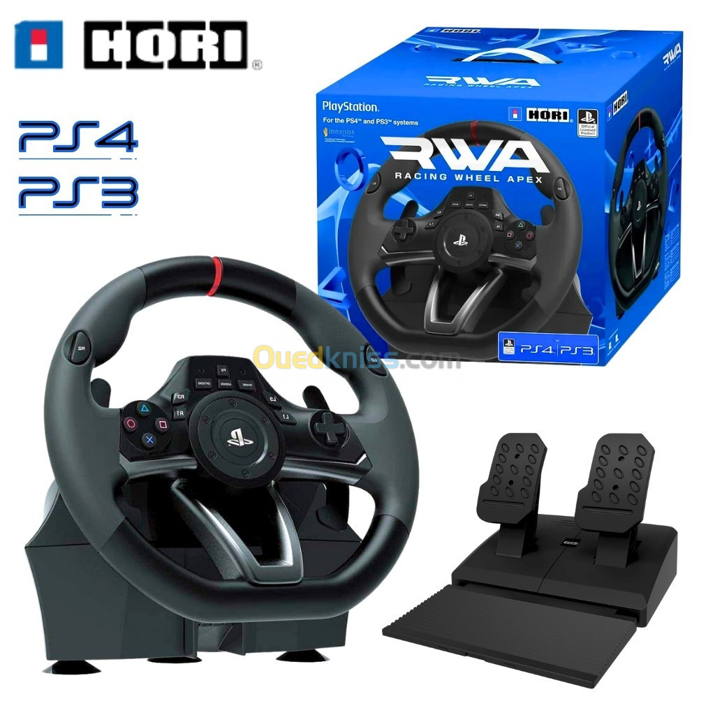  Hori RWA Original Volant de course Apex pour PS4/PS3/PC/Playstation