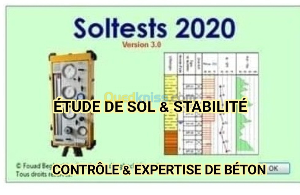 ÉTUDE DE SOL ÉTUDE DE STABILITÉ CONTRÔLE QUALITÉ DU BÉTON SOLTESTS 