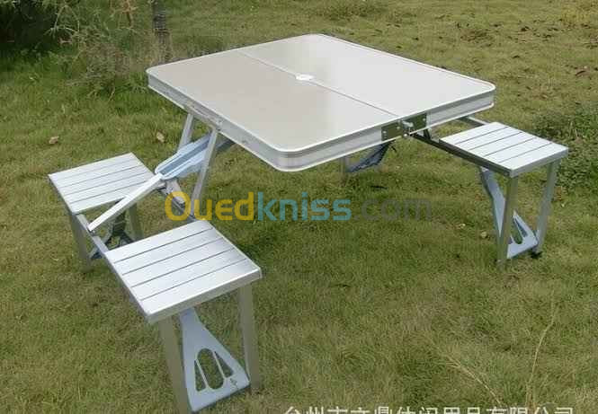 Table camping pliable avec 4 sièges طاولة تخييم