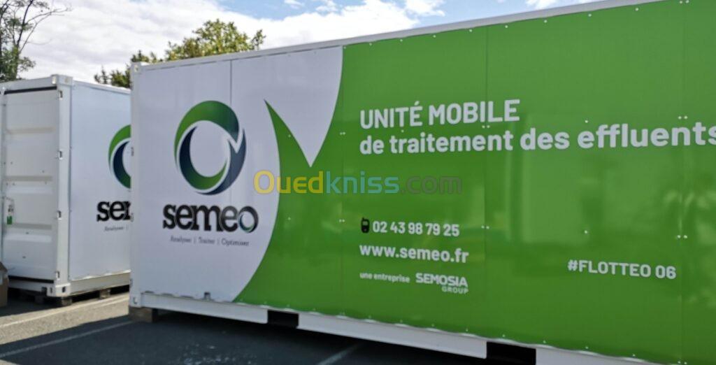 Traitement des effluents liquides par une solution mobile sur site