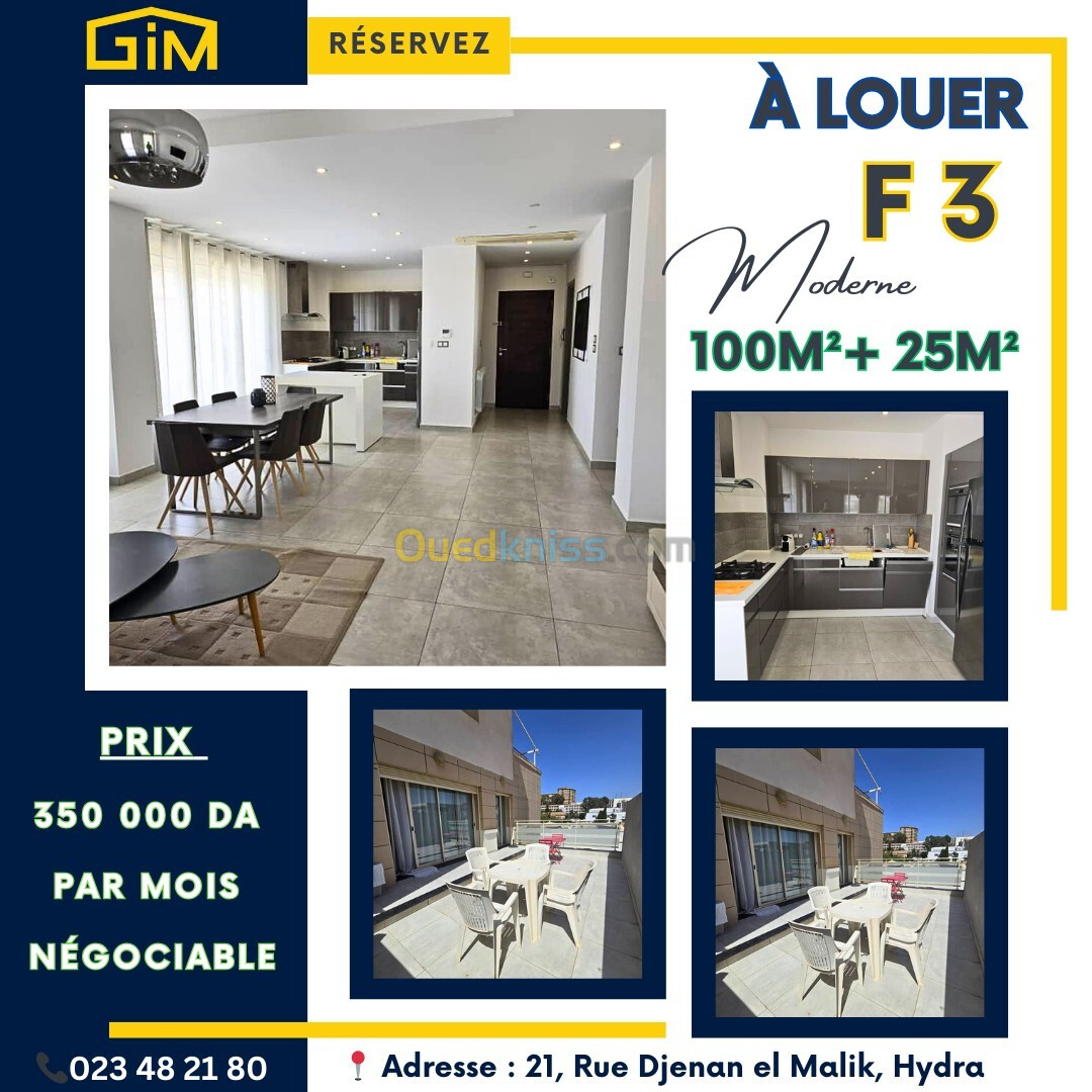 Location Appartement F3 Alger Hydra