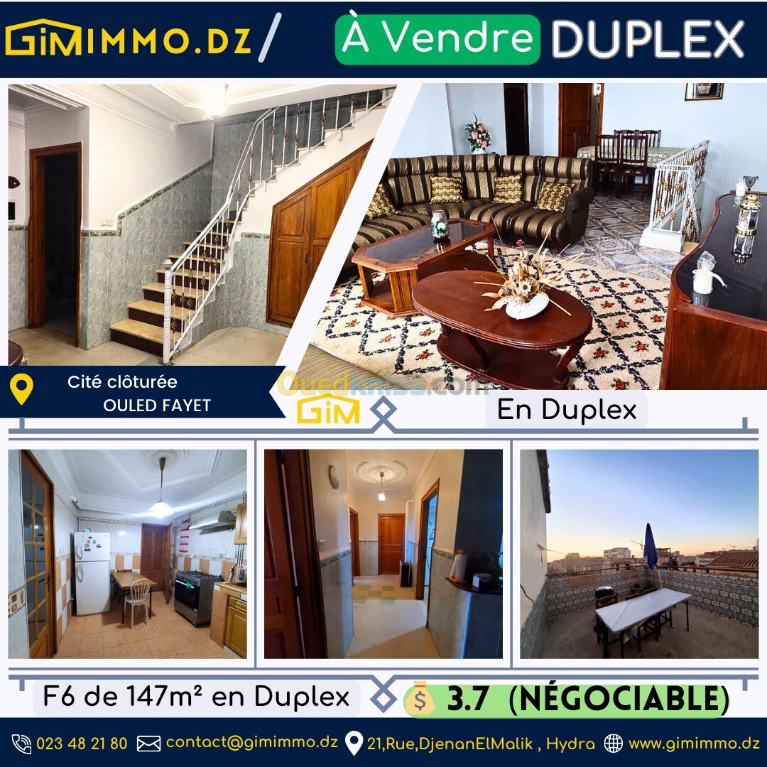 Vente Duplex F6 Alger Ouled fayet