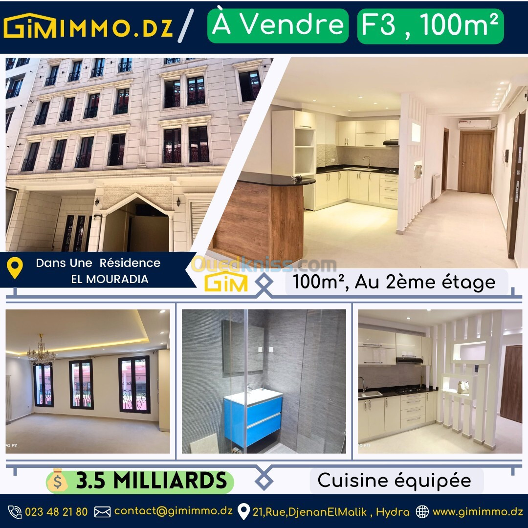 Vente Appartement F3 Alger El mouradia