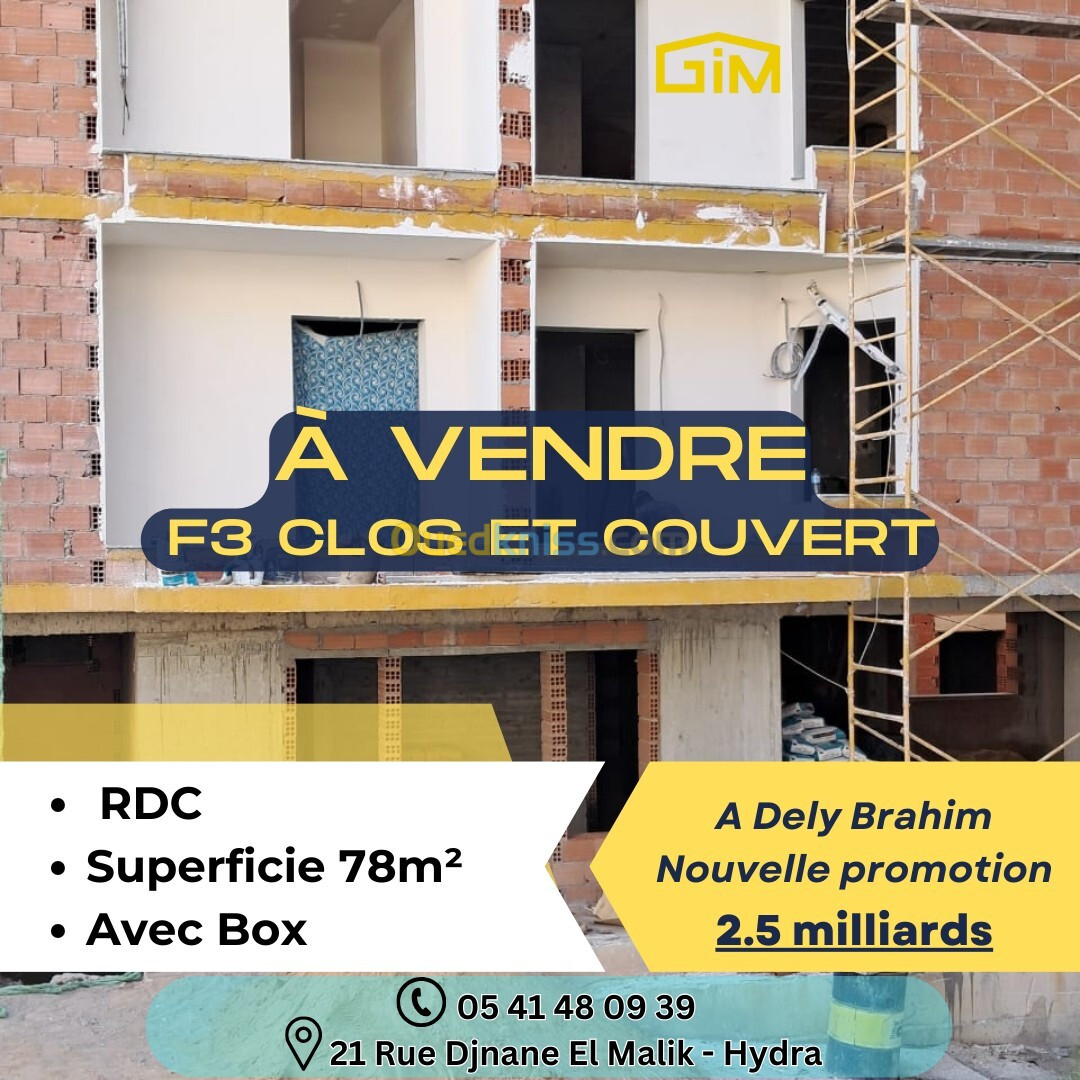 Vente Appartement F3 Alger Dely brahim