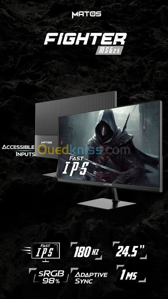 MONITEUR MATOS 24.5" MSG25 FIGHTER IPS 180HZ