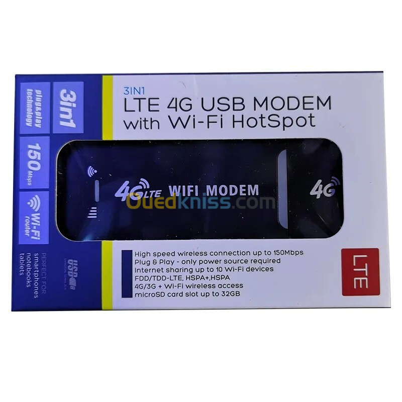 Modem 4G LTE 150 Mbps Adaptateur USB Sans Fil Routeur