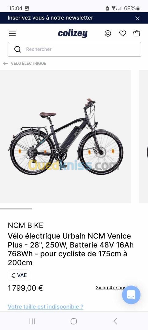 VELO ELECTRIQUE NCM VENICE PLUS BLACK 28 (48V)