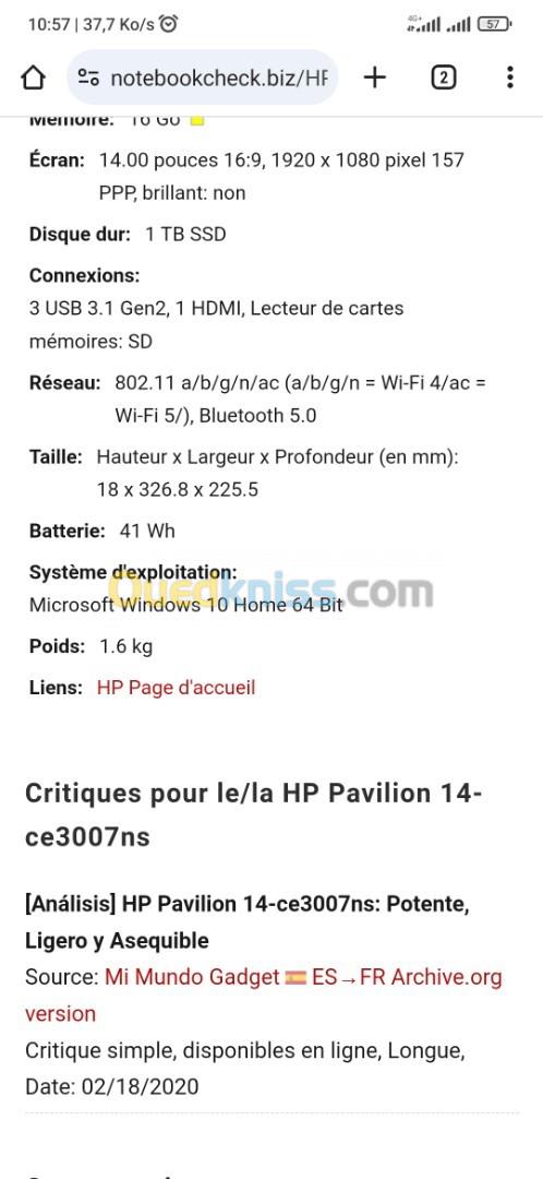 Pc Portable Hp Pavilion / I5-10G/ 16Gb / 1 TB