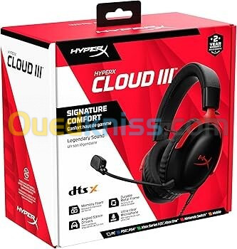 CASQUE GAMING HYPER X CLOUD III PC PS4 PS5 XBOX SERIES S X XBOX ONE NINTENDO USB / JACK CLOUD 3