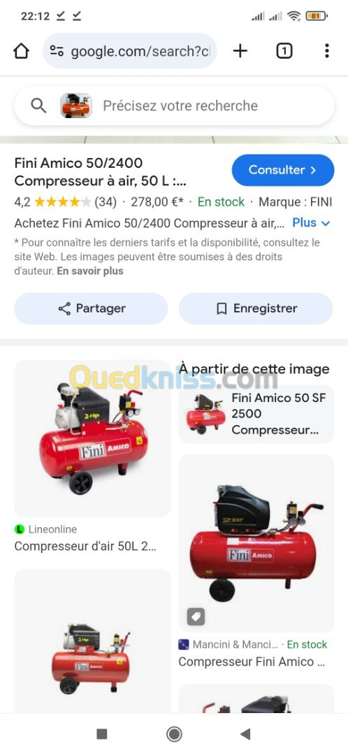 Compresseur d'air 50 litre 