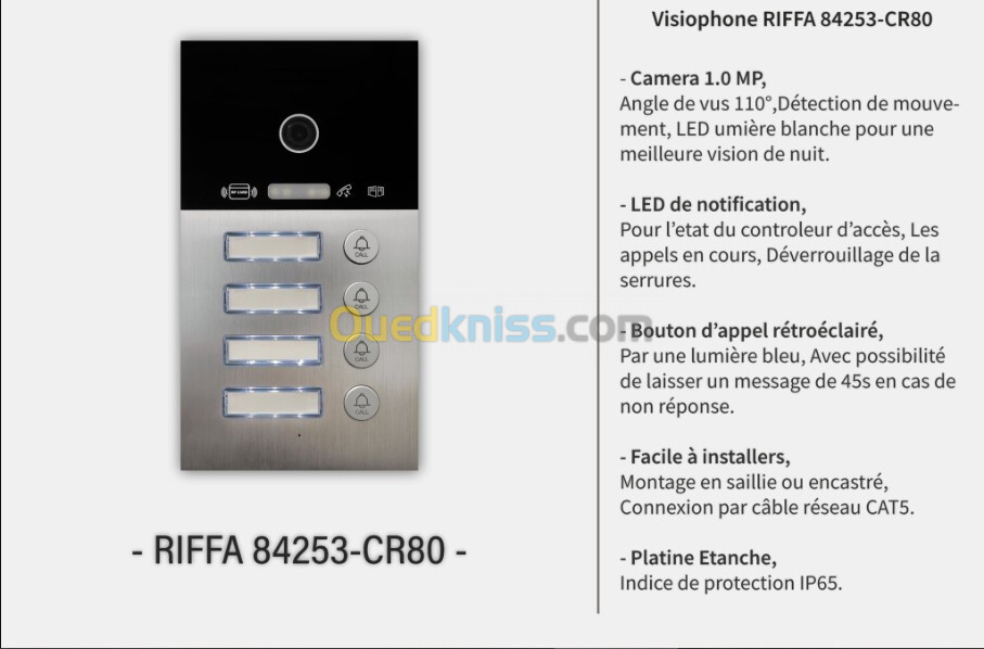 PLATINE VISIOPHONE RIFFA 84253-CR80