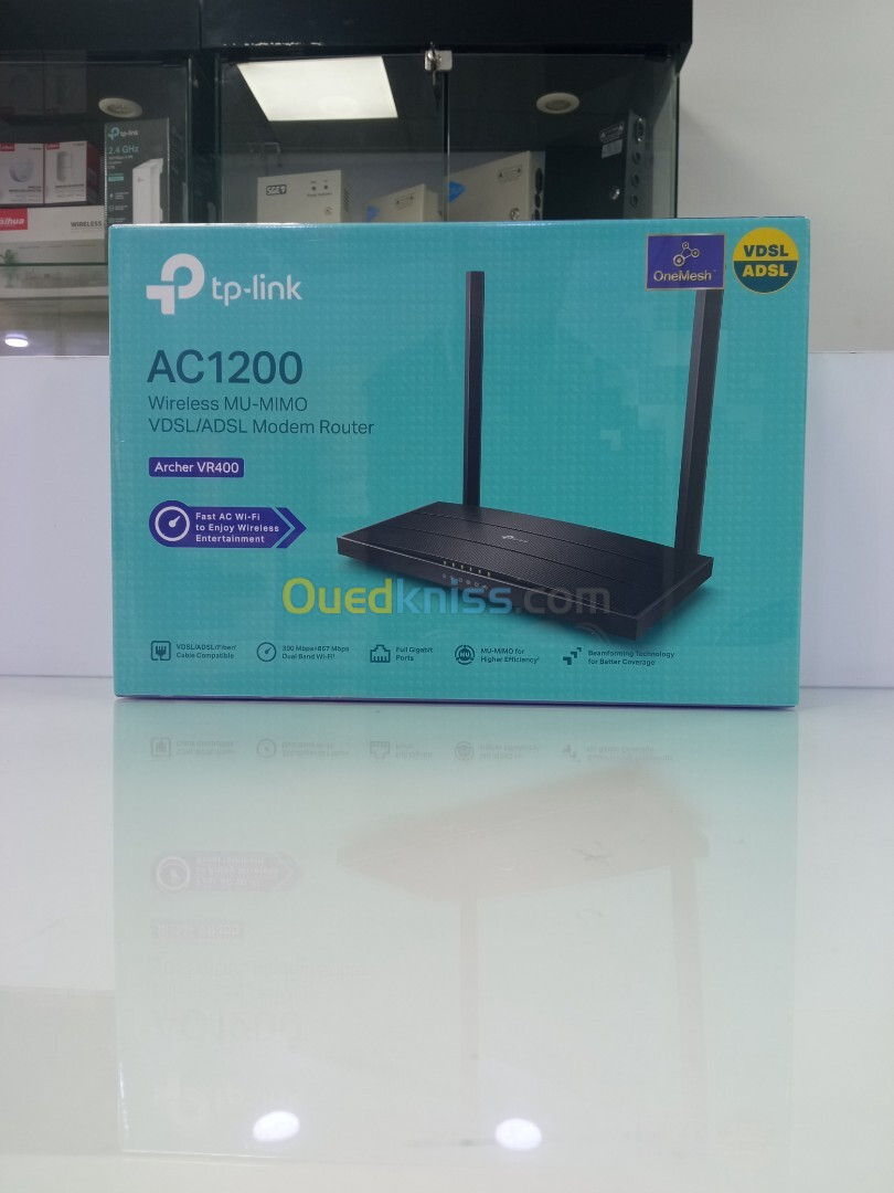 ROUTEUR MODEM TP-LINK ARCHER VR400 VDSL/ADSL SANS FIL MU-MIMO AC1200 V3.0