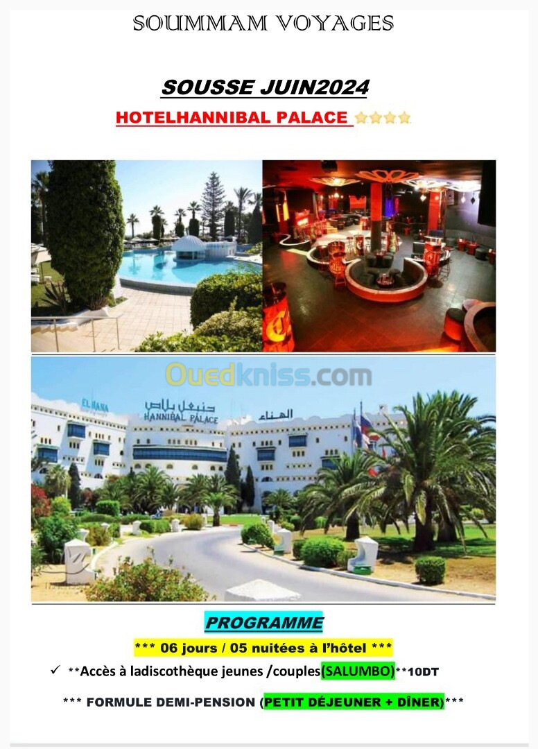 voyage organise par bus HANNIBAL PALACE 4*