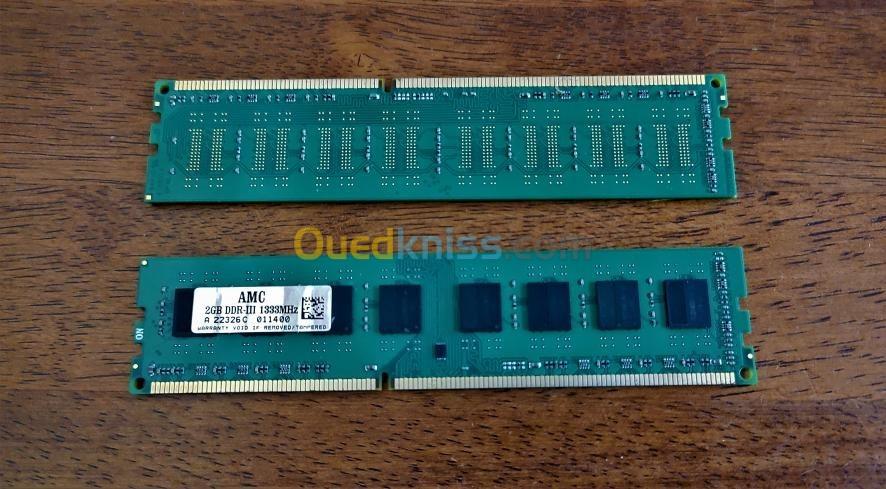 4RAM ( 2Ram x 2 )  ////  DDR-3  ///// Speed = 1333MHz //// Desktop 2RAM ddr3 x2